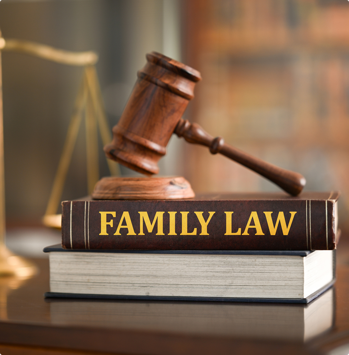 Gavel and "Family Law" textbook